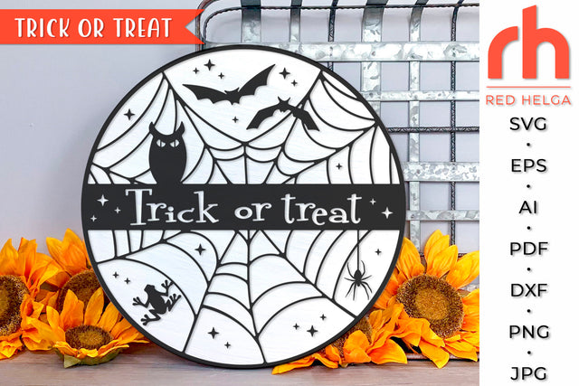 Trick or Treat SVG - Halloween Sign Cut File SVG RedHelgaArt 