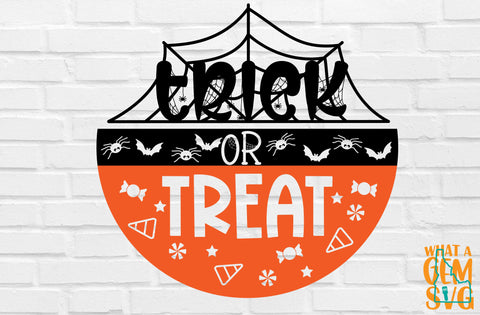 Trick or Treat SVG | Halloween SVG | Trick or Treat Door Hanger svg | Halloween Door Sign svg | Spider door hanger svg | Halloween Door svg SVG What A Gem SVG 