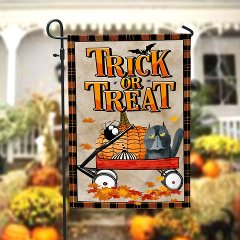Trick Or Treat Wagon Halloween Garden Flag - 12x18 Garden Flag Sublimation Design Download PNG File Instant Download Sublimation CaldwellArt 