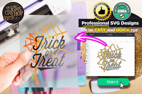 Trick or treat web | Halloween SVG Sign SVG The Vintage Signs Shop 