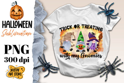 trick or treating with my gnomes.Halloween Gnome sublimation Sublimation Yustaf Art Store 