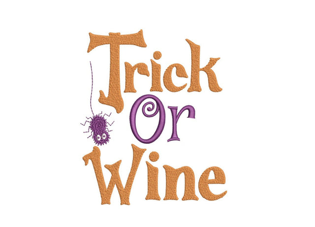 Trick or Wine Embroidery Design, Halloween Embroidery Design, 3 sizes, Instant Download Embroidery/Applique DESIGNS Nino Nadaraia 