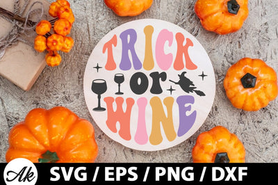 Trick or wine Round Sign SVG SVG akazaddesign 