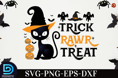 trick raawr treat, Halloween T shirt Design, SVG DESIGNISTIC 