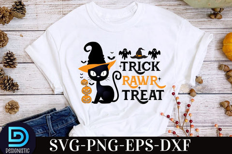 trick raawr treat, Halloween T shirt Design, SVG DESIGNISTIC 