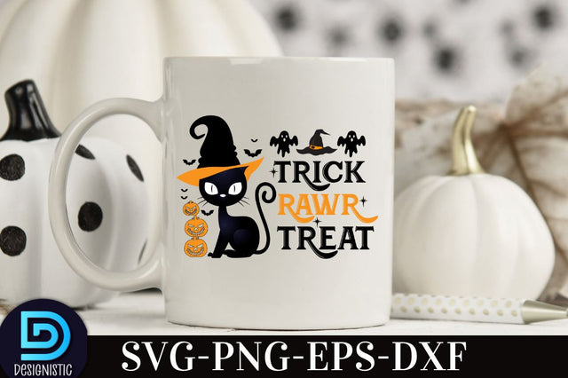 trick raawr treat, Halloween T shirt Design, SVG DESIGNISTIC 
