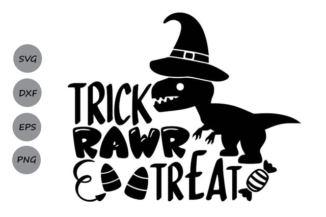 Trick Rawr Treat| Halloween Candy SVG Cutting Files. SVG CosmosFineArt 