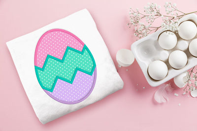 Tricolor Zigzag Easter Egg Applique Embroidery Embroidery/Applique DESIGNS Designed by Geeks 