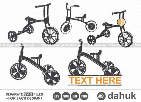 Tricycle SVG, Tricycle Silhouette, Kids Bicycle svg, Tricycle Clipart, Tricycle Vector, Cut file, for silhouette, svg, eps, dxf, png, clipart cricut design space, vinyl cut files SVG dahukdesign 