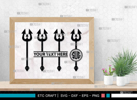 Trident Monogram, Trident Silhouette, Pitchfork Svg, Trident Neptune Svg, Summer Trident Svg, SB00033 SVG ETC Craft 