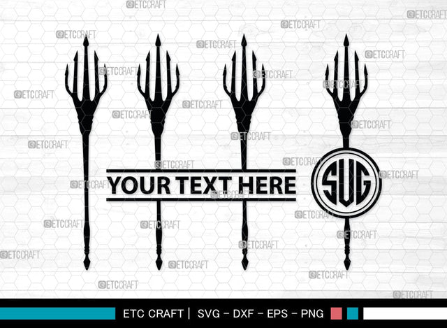 Trident Monogram, Trident Silhouette, Pitchfork Svg, Trident Neptune Svg, Summer Trident Svg, SB00033 SVG ETC Craft 