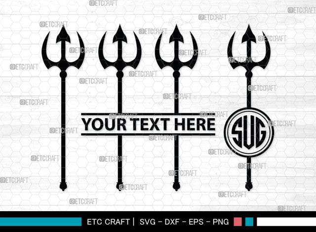 Trident Monogram, Trident Silhouette, Pitchfork Svg, Trident Neptune Svg, Summer Trident Svg, SB00033 SVG ETC Craft 