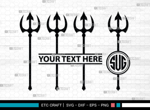 Trident Monogram, Trident Silhouette, Pitchfork Svg, Trident Neptune Svg, Summer Trident Svg, SB00033 SVG ETC Craft 