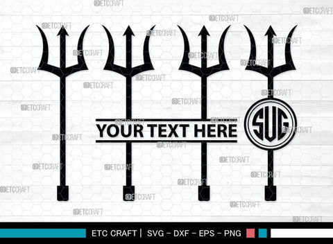 Trident Monogram, Trident Silhouette, Pitchfork Svg, Trident Neptune Svg, Summer Trident Svg, SB00033 SVG ETC Craft 