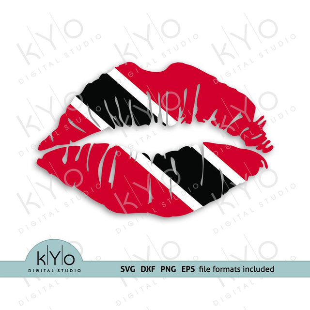 Trinidad and Tobago Flag Lips Svg SVG kYo Digital Studio 