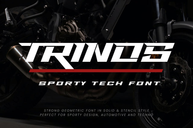 Trinos - Sporty Tech Font Font Arterfak Project 