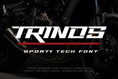 Trinos - Sporty Tech Font Font Arterfak Project 