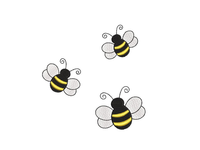 Triple Bee Embroidery Design, Animal Embroidery Design, 4 sizes, Instant Download Embroidery/Applique DESIGNS Nino Nadaraia 