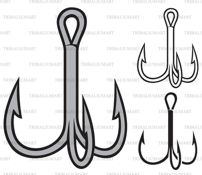 Triple fishing hook SVG TribaliumArtSF 