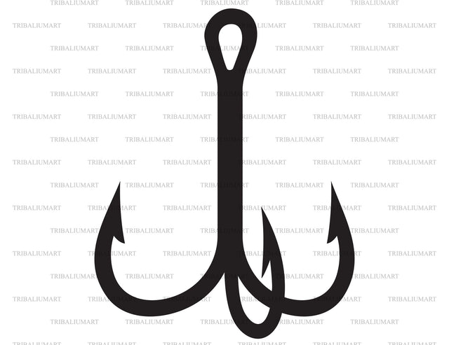 Triple fishing hook SVG TribaliumArtSF 