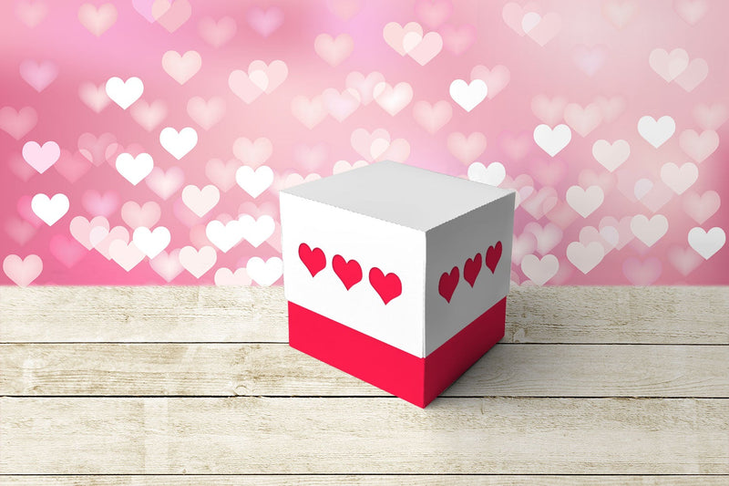 Triple Heart Cube Box With Lid SVG 3D Paper Risa Rocks It 