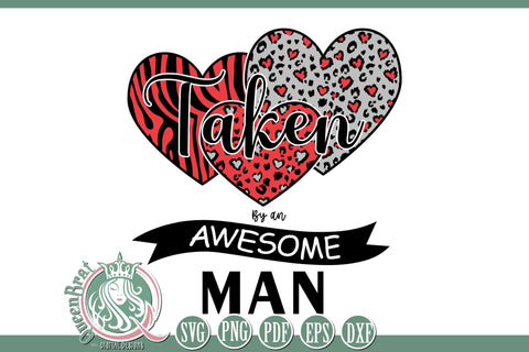 Triple Heart Taken Man SVG SVG QueenBrat Digital Designs 