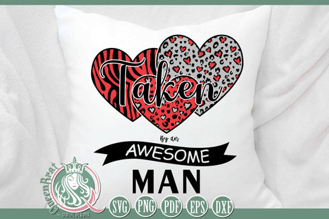 Triple Heart Taken Man SVG SVG QueenBrat Digital Designs 