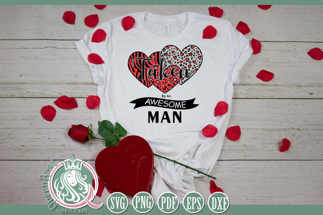 Triple Heart Taken Man SVG SVG QueenBrat Digital Designs 