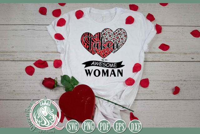 Triple Heart Taken Woman SVG SVG QueenBrat Digital Designs 