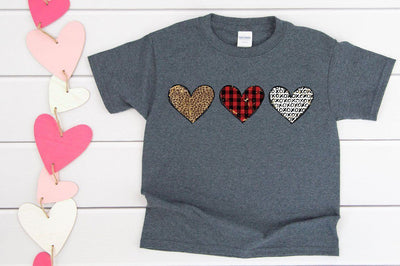 Triple Hearts Distressed - Valentines Sublimation PNG SVG Simply Cutz 