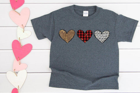 Triple Hearts Distressed - Valentines Sublimation PNG SVG Simply Cutz 