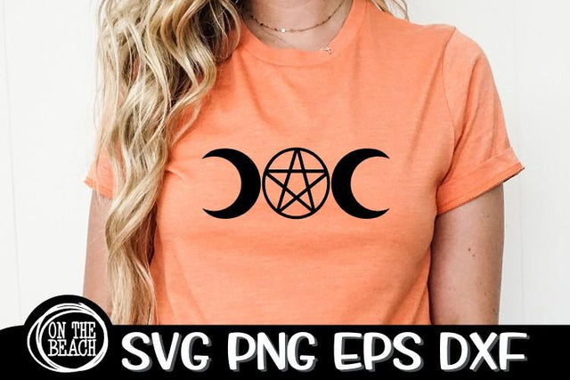 Triple Moon Star - Witchcraft- Witch SVG PNG EPS DXF SVG On the Beach Boutique 