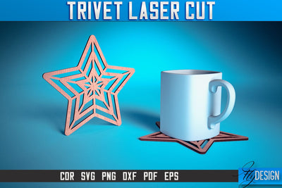 Trivet Laser Cut SVG | Trivet Laser Cut SVG Design | CNC Files SVG Fly Design 
