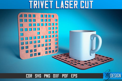 Trivet Laser Cut SVG | Trivet Laser Cut SVG Design | CNC Files SVG Fly Design 