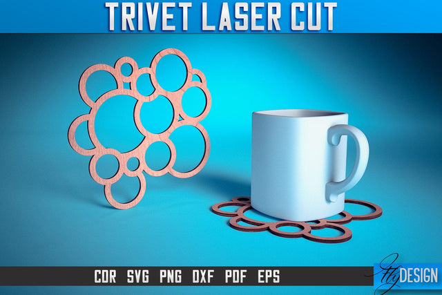 Trivet Laser Cut SVG | Trivet Laser Cut SVG Design | CNC Files SVG Fly Design 