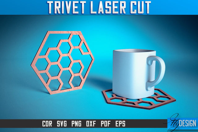 Trivet Laser Cut SVG | Trivet Laser Cut SVG Design | CNC Files SVG Fly Design 