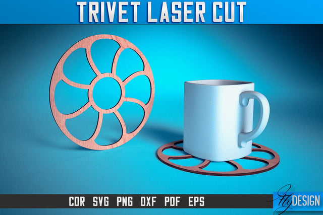 Trivet Laser Cut SVG | Trivet Laser Cut SVG Design | CNC Files SVG Fly Design 