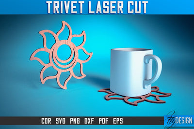 Trivet Laser Cut SVG | Trivet Laser Cut SVG Design | CNC Files SVG Fly Design 