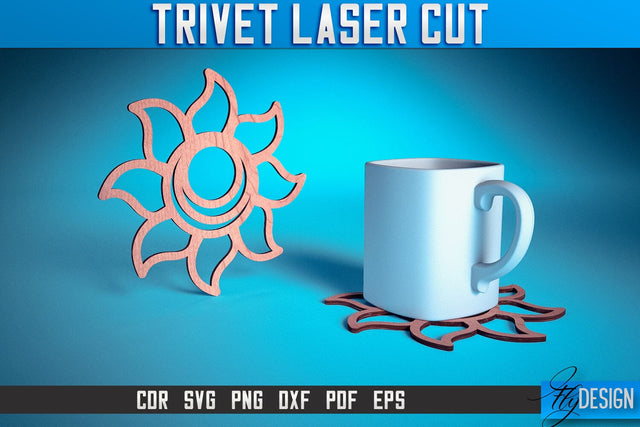 Trivet Laser Cut SVG | Trivet Laser Cut SVG Design | CNC Files SVG Fly Design 