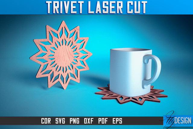 Trivet Laser Cut SVG | Trivet Laser Cut SVG Design | CNC Files SVG Fly Design 