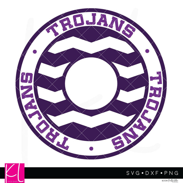 Trojans Chevron Monogram Frame SVG Kelly Lollar Designs 