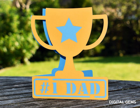 Trophy Fathers day / Dad birthday card design SVG Digital Gems 