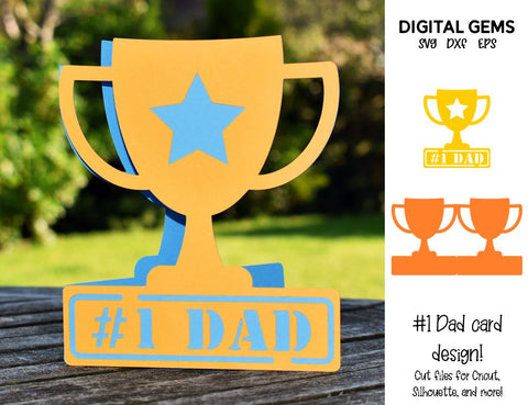 Trophy Fathers day / Dad birthday card design SVG Digital Gems 