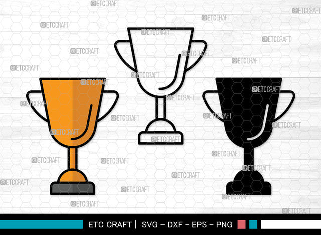 Trophy Icons Color, Trophy Svg, Champion Trophy Svg, Trophys, Award Trophy, Trophy Bundle, Icon Bundle, Svg Cut File, Dxf, Eps, Png, SVG ETC Craft 
