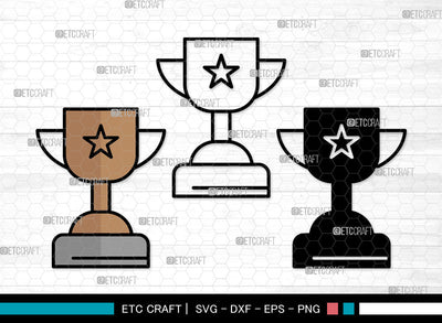 Trophy Icons Color, Trophy Svg, Champion Trophy Svg, Trophys, Award Trophy, Trophy Bundle, Icon Bundle, Svg Cut File, Dxf, Eps, Png, SVG ETC Craft 