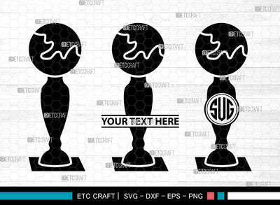 Trophy Icons Monogram, Trophy Svg, Champion Trophy Svg, Trophys, Award Trophy, Trophy Monogram, Icon Monogram, Svg Cut File, Dxf, Eps, Png, SVG ETC Craft 