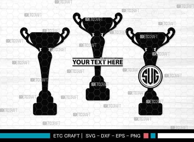 Trophy Monogram, Trophy Silhouette, Trophy SVG, Award Trophy Svg, Trophy Cut Svg, Sports Svg, SB00104 SVG ETC Craft 
