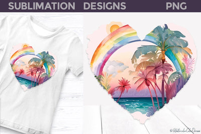 Tropical Beach Sublimation Design Sublimation WatercolorColorDream 