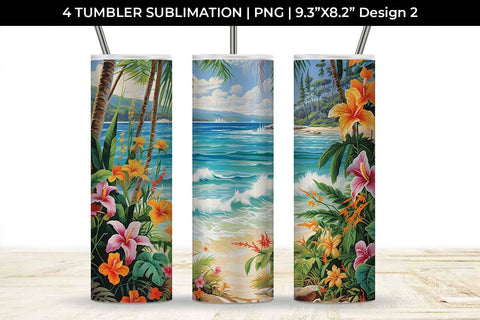 Tropical Bliss Tumbler: Exotic Vacation, Summer Breeze, Island Life Sublimation Sintegra 