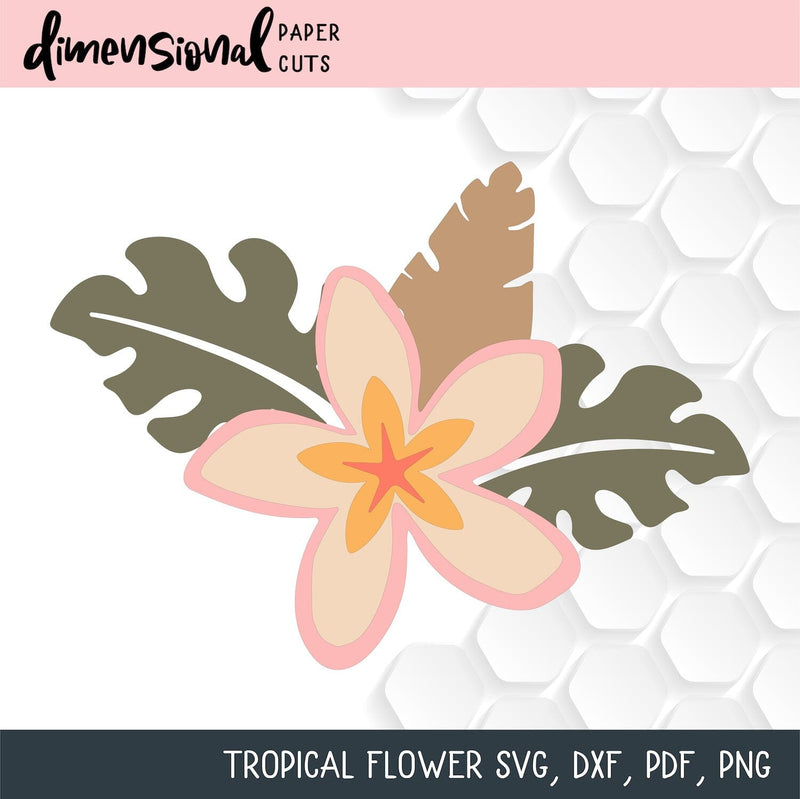 Tropical Flower SVG Dimensional Paper Cuts LLC 